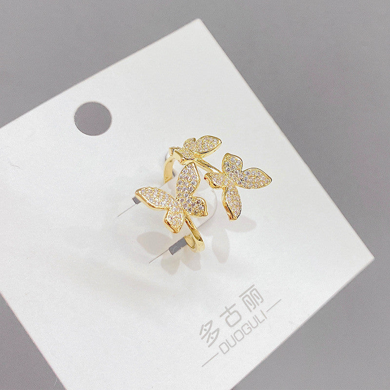 Butterfly Ring Female Niche Diamond Temperament Ring
