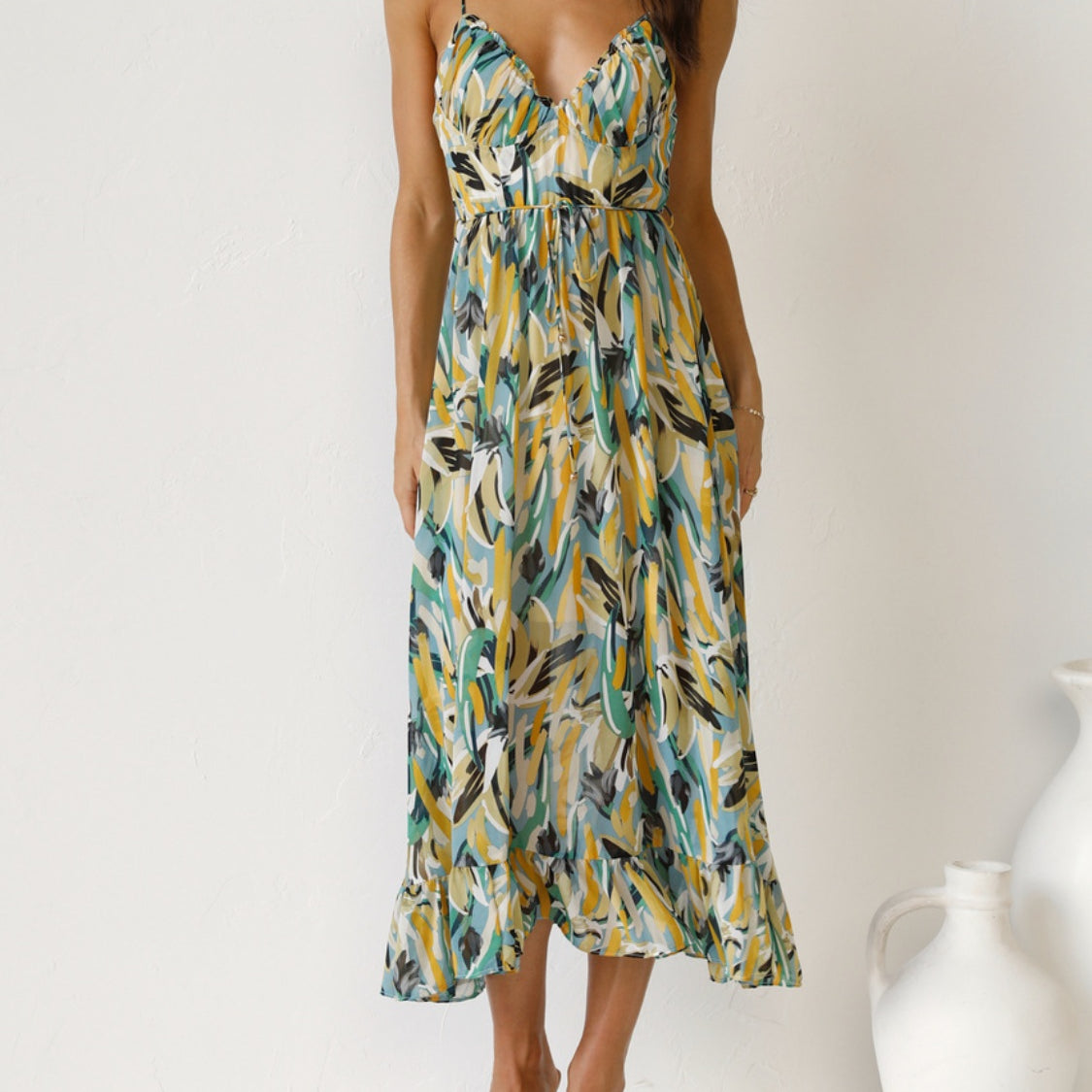 Printed Sleeveless Midi Cami dress
