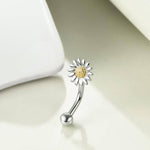 925 Sterling Silver Daisy Belly Bar for Women Girls
