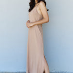 Ninexis Good Energy Full Size Cami Side Slit Maxi Dress in Camel
