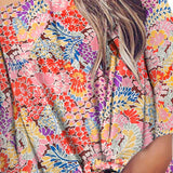 Tied Printed Off-Shoulder Half Sleeve Blouse
