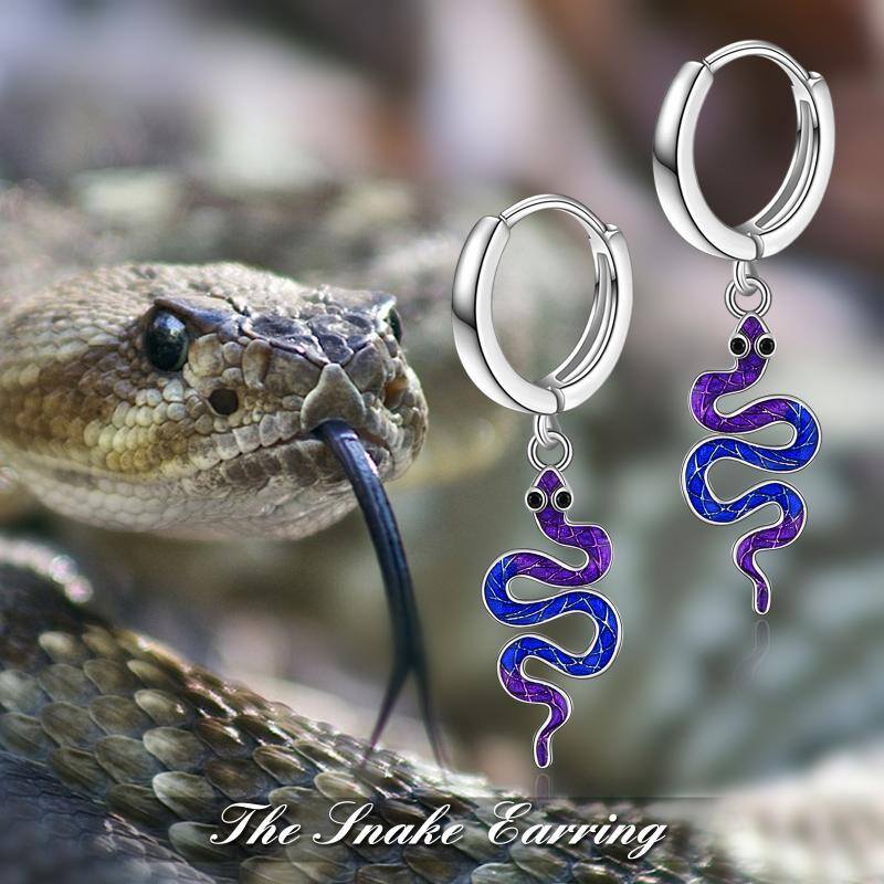 Snake Earrings for Women Sterling Silver Dainty Snake Shaped Huggie Hoop Earrings Jewelry Gifts
