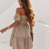 Full Size Ruffled Off-Shoulder Short Sleeve Dress
