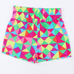 Color Block Elastic Waist Shorts
