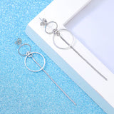 Simple pearl tassel earrings sterling silver earrings long earrings ear
