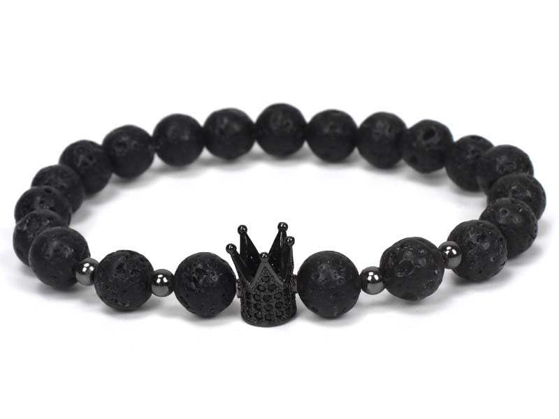 Natural Stone Owl Head Yoga Bracelet
