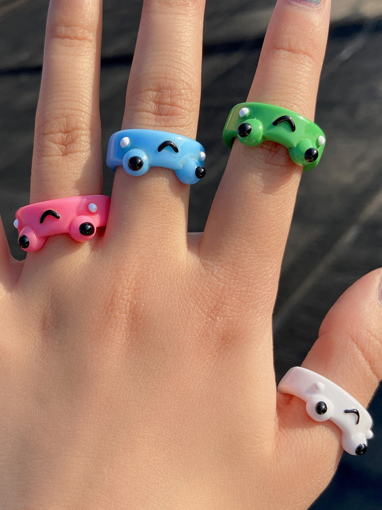 Trendy Simple Geometric Broadside Frog Ring
