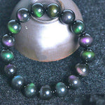 Rainbow Purple Green Eye Obsidian Bracelet
