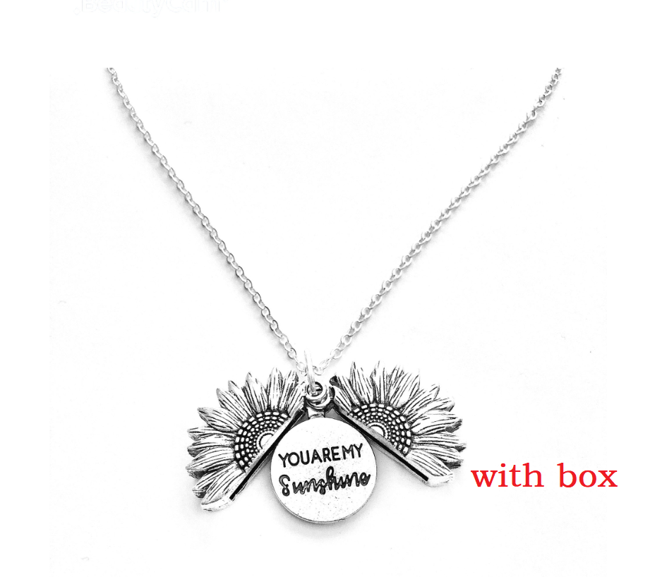 Sunflower Double Lettering Necklace
