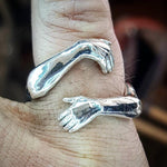 Simple And Creative Love Hands Embracing Ring
