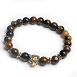 Natural Stone Owl Head Yoga Bracelet
