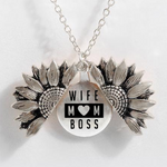 Sunflower Double-layer Lettering Necklace
