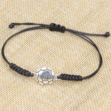 Hand Made Wax Thread Braided Hand Rope Alloy Bracelet
