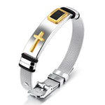 Steel mesh bracelet bracelet Bracelet gold cross titanium steel men's personality bracelet
