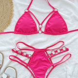 Cutout Halter Neck Two-Piece Bikini Set
