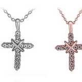 Studded Jesus Cross Necklace Clavicle Chain
