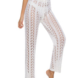 Cutout Drawstring High Waist Swim Pants
