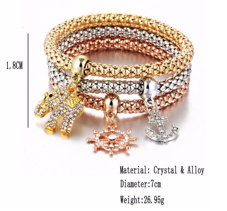Alloy Tricolor Set Stretch Popcorn Corn Chain
