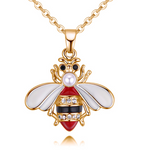 Summer Jewelry Necklace Lady Cartoon Cute Drop Oil Studded Bee Pendant
