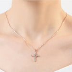 Studded Jesus Cross Necklace Clavicle Chain
