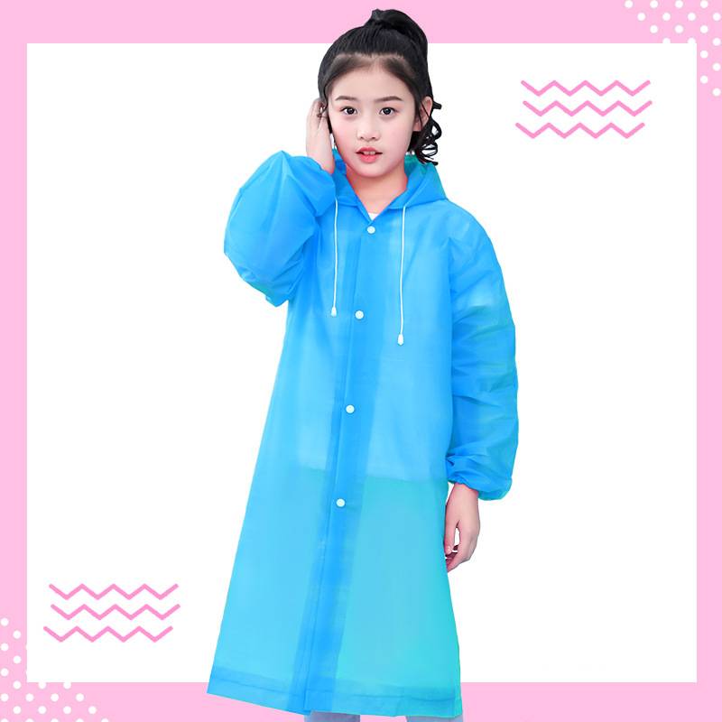 Transparent, portable and backpackable girl's poncho
