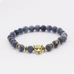 Natural Stone Owl Head Yoga Bracelet
