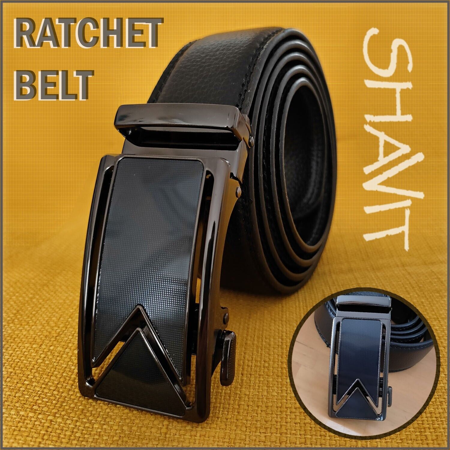 Microfiber Leather Mens Ratchet Belt Belts For Men Adjustable Automatic Buckle
