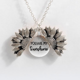 Sunflower Double-layer Lettering Necklace
