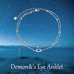 925 Sterling Silver Evil Eye Anklets Double Layered Chain For Women Girls Birthday Gifts Summer Beach Dainty Jewelry
