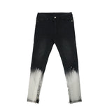 Painted Gradient Side Zip Slim-Fit Jeans
