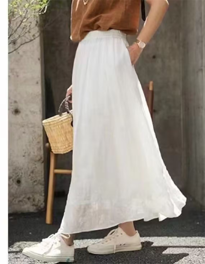 Women's Fashion Temperament Solid Color Skirt
