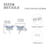 Dragonfly Gifts for Women Sterling Silver Dragonfly Stud Earrings Jewelry with Austrian Crystal
