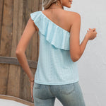 Eyelet One-Shoulder Tank
