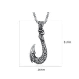 Vintage Stainless Steel Ocean Romance Fish Hook Titanium Steel Pendant
