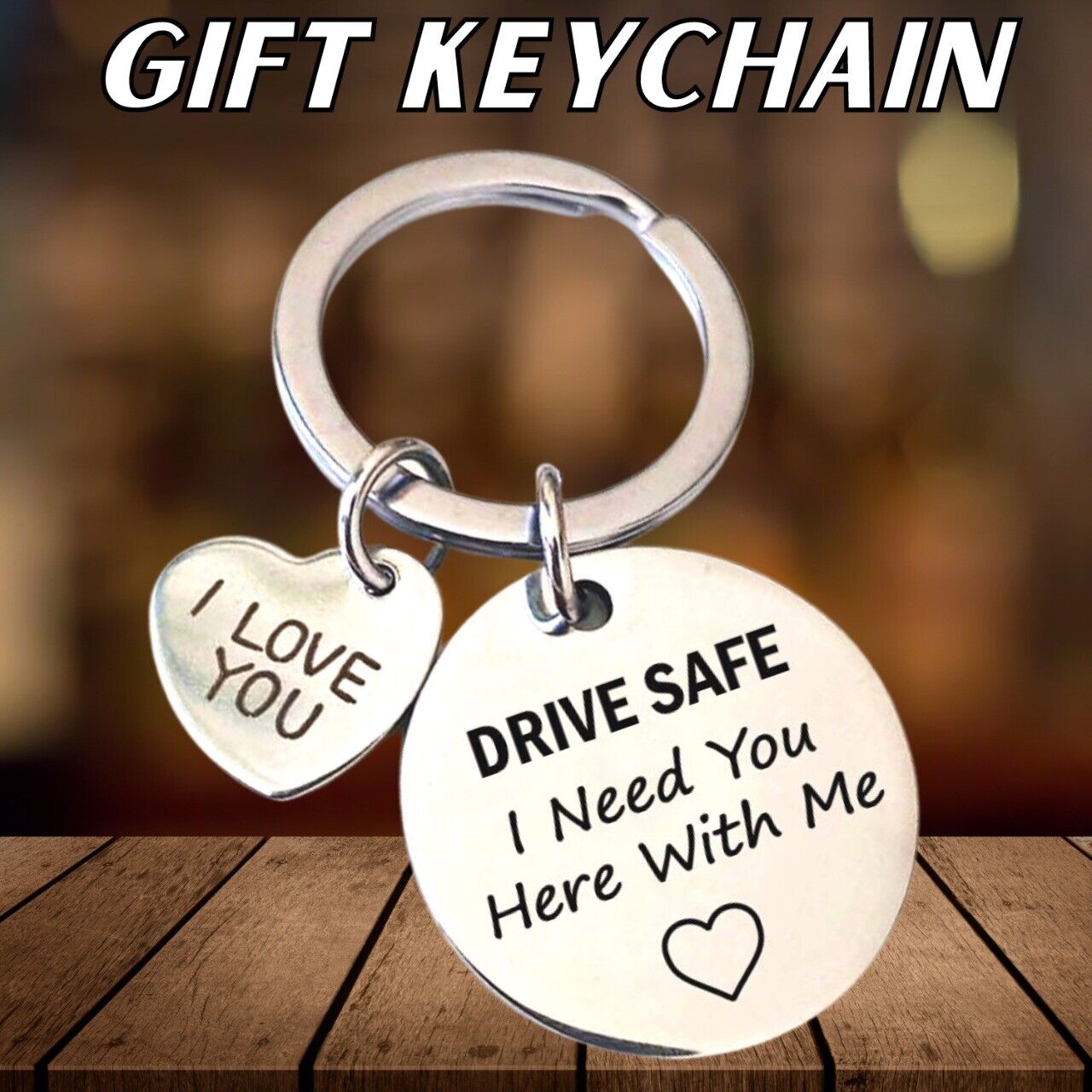 Boyfriend Husband Dad Couples Birthday Gifts Keychain Love Keyring - Drive Safe
