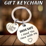 Boyfriend Husband Dad Couples Birthday Gifts Keychain Love Keyring - Drive Safe
