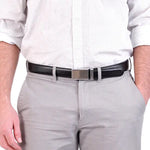 Microfiber Leather Mens Ratchet Belt, Belts For Men Adjustable Automatic Buckle
