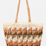 Fame Straw Braided Striped Tote Bag
