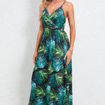 Printed Surplice Maxi Cami Dress
