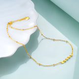 Sterling Silver Sequin Satellite Beaded Choker Necklace Gold Plated Necklaces for Women Girls
