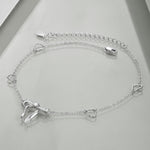 Bow Anklet Sterling Silver Anklet for Women Gifts for Women Girls
