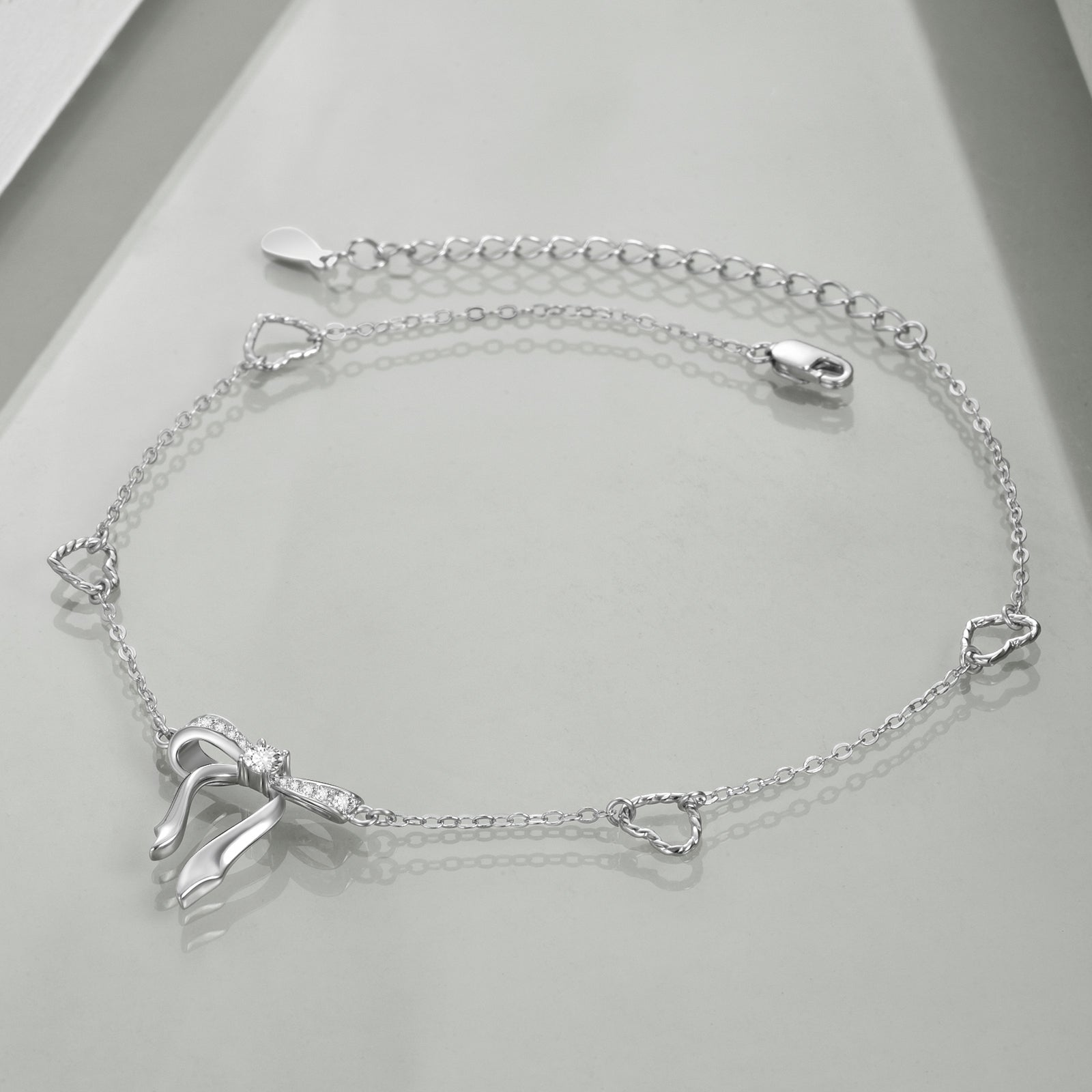 Bow Anklet Sterling Silver Anklet for Women Gifts for Women Girls
