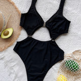 Cutout Plunge One-Piece Swimwear
