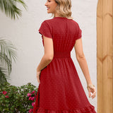 Swiss Dot Cap Sleeve Dress
