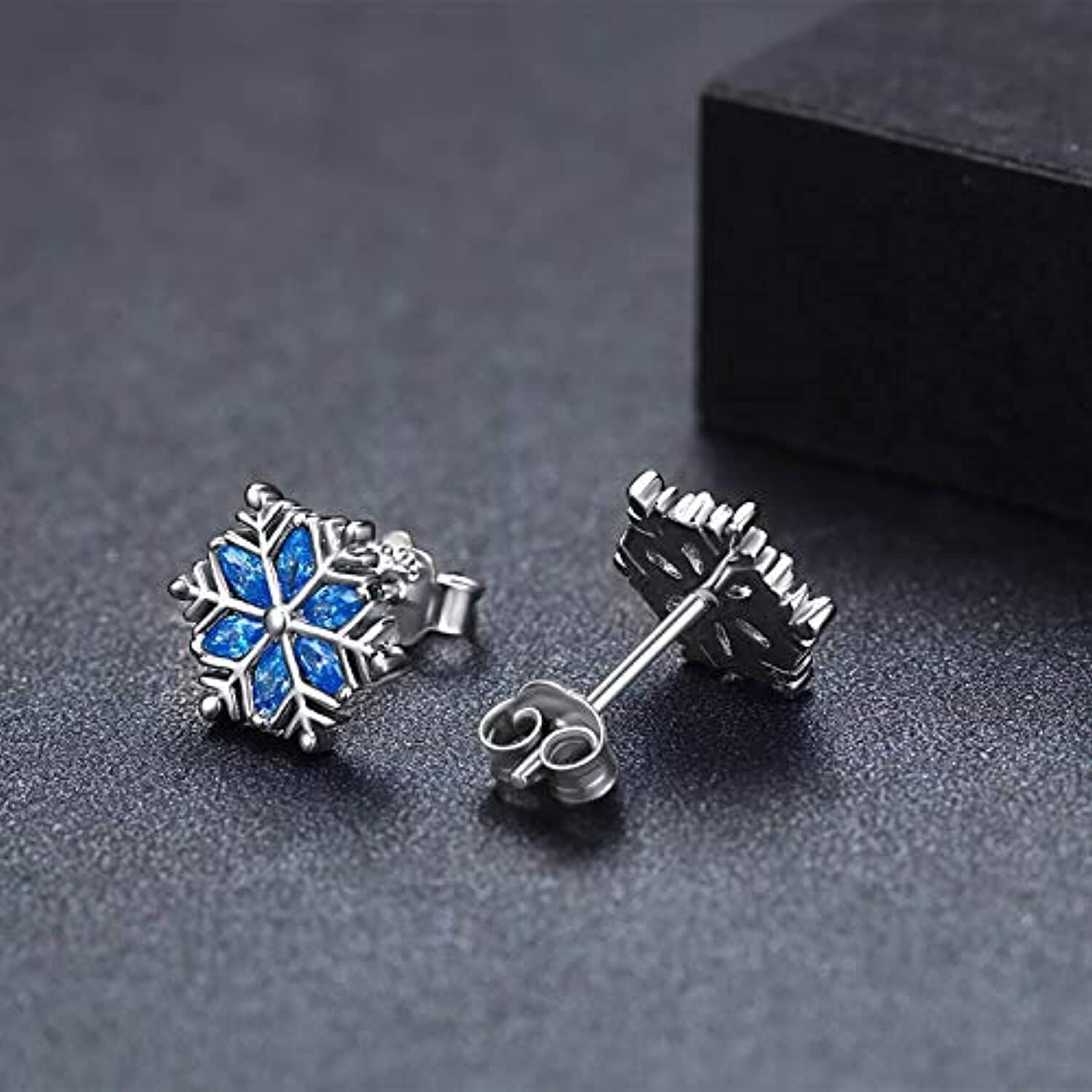 925 Sterling Silver Snowflake Hypoallergenic Stud Earrings Jewelry
