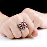 Men's Vintage Personality Titanium Steel Inlaid Zircon Ring
