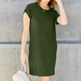 Basic Bae Full Size Round Neck Short Sleeve Dress with Pockets
