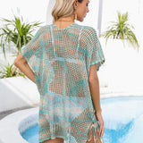 Openwork Slit V-Neck Cover Up
