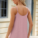 Eyelet Scoop Neck Ruched Cami
