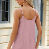 Eyelet Scoop Neck Ruched Cami
